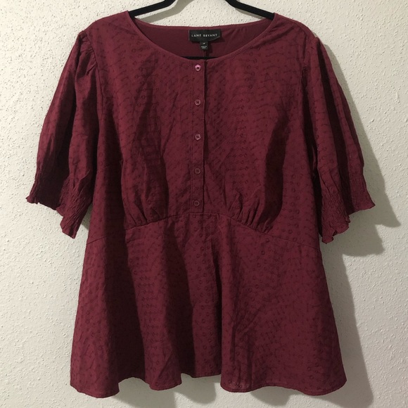 Lane Bryant button babydoll style blouse top - Picture 1 of 4